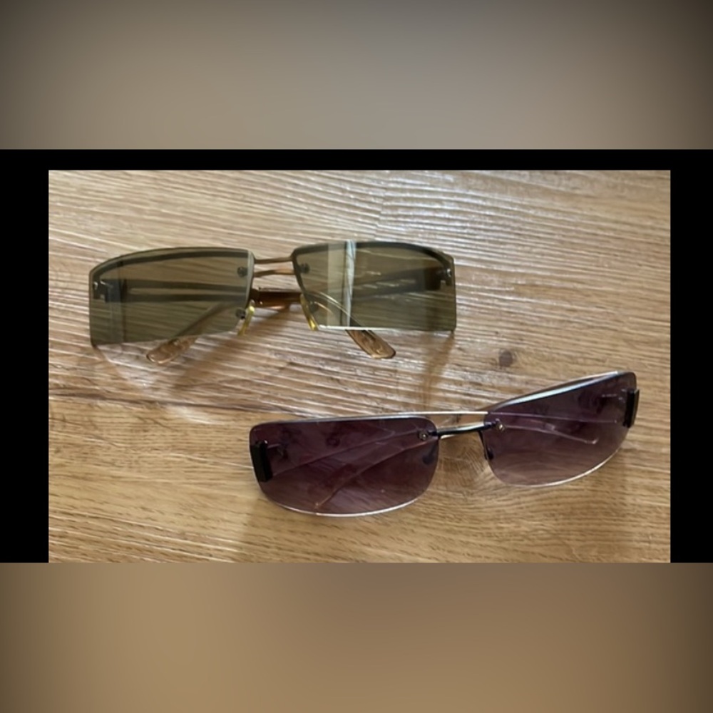 2 pairs vintage retro Y2K sunglasses